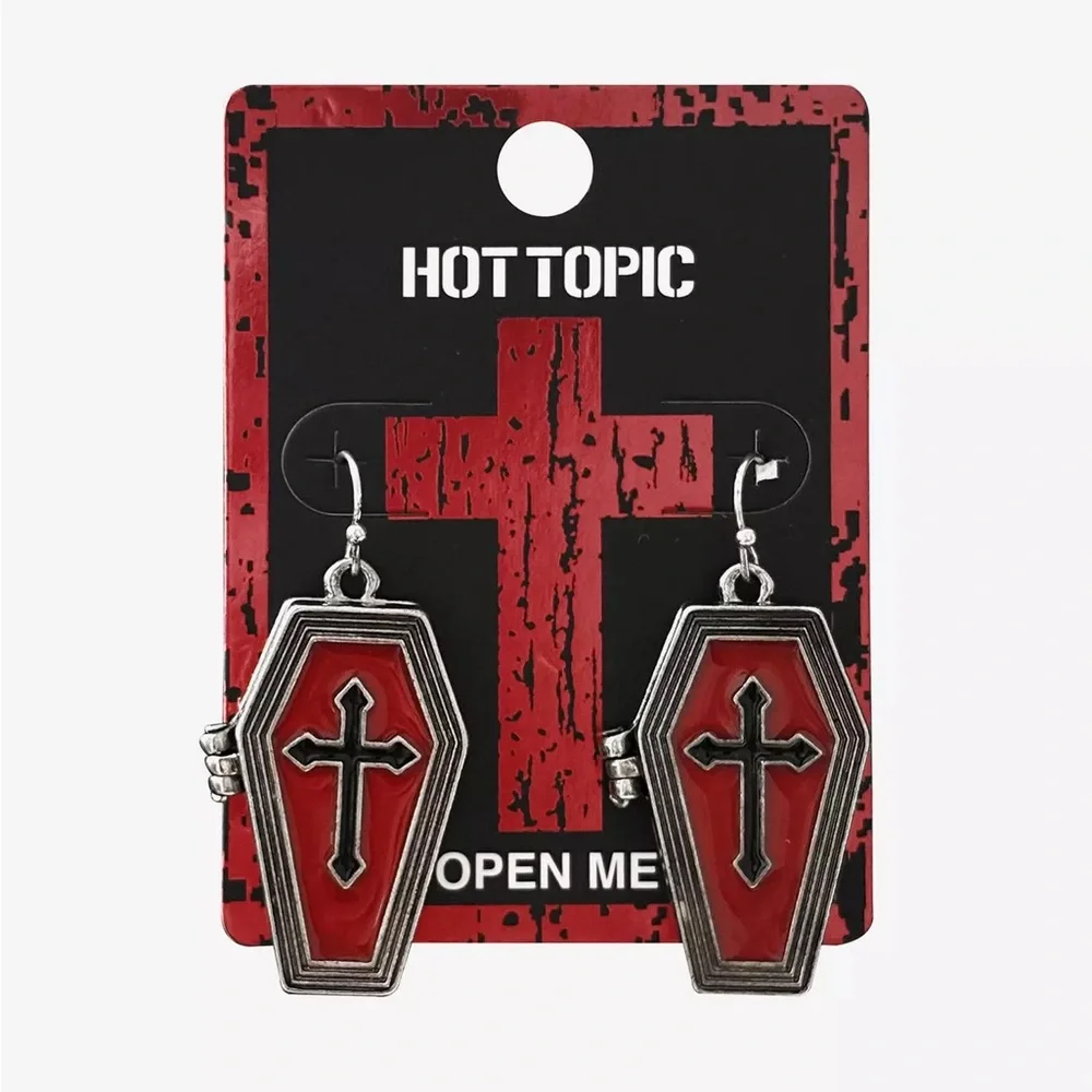 Skeleton Coffin‎ Drop Earrings Hot Topic Horror Halloween Gothic